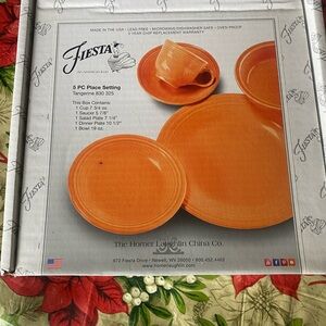 NEVER USED Fiesta Tangerine Dinnerware Set